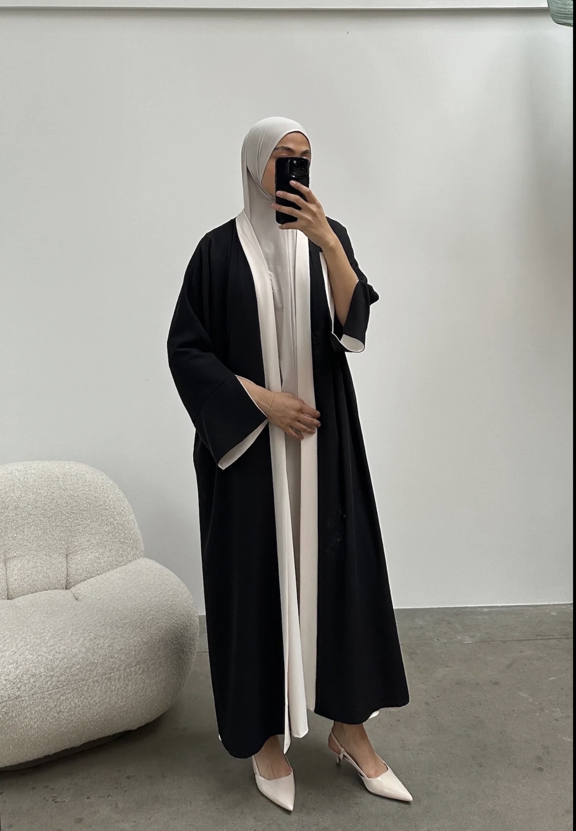 ALAYA - Elegance Black Two Tone Set + Inner Dress - Afbeelding 2