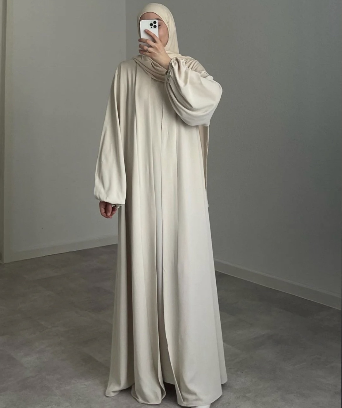 ALAYA - Beige Abaya + Inner Dress