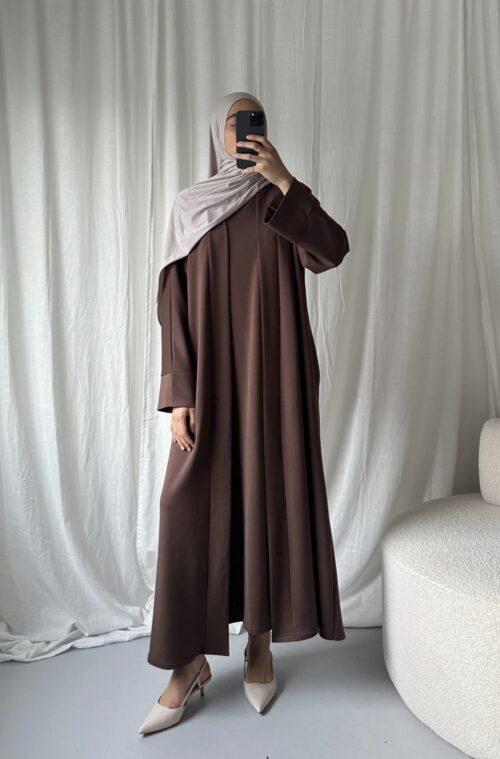 ALAYA - Elegance Brown Open Abaya + Innerdress
